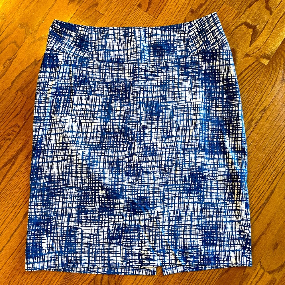 Blue/White Pencil Skirt